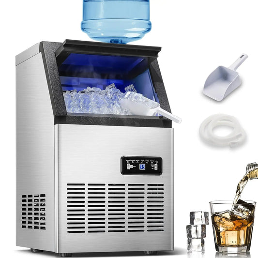 Zomagas Ice Maker 110 Lbs 24 Hours Dual Water Inlet Modes