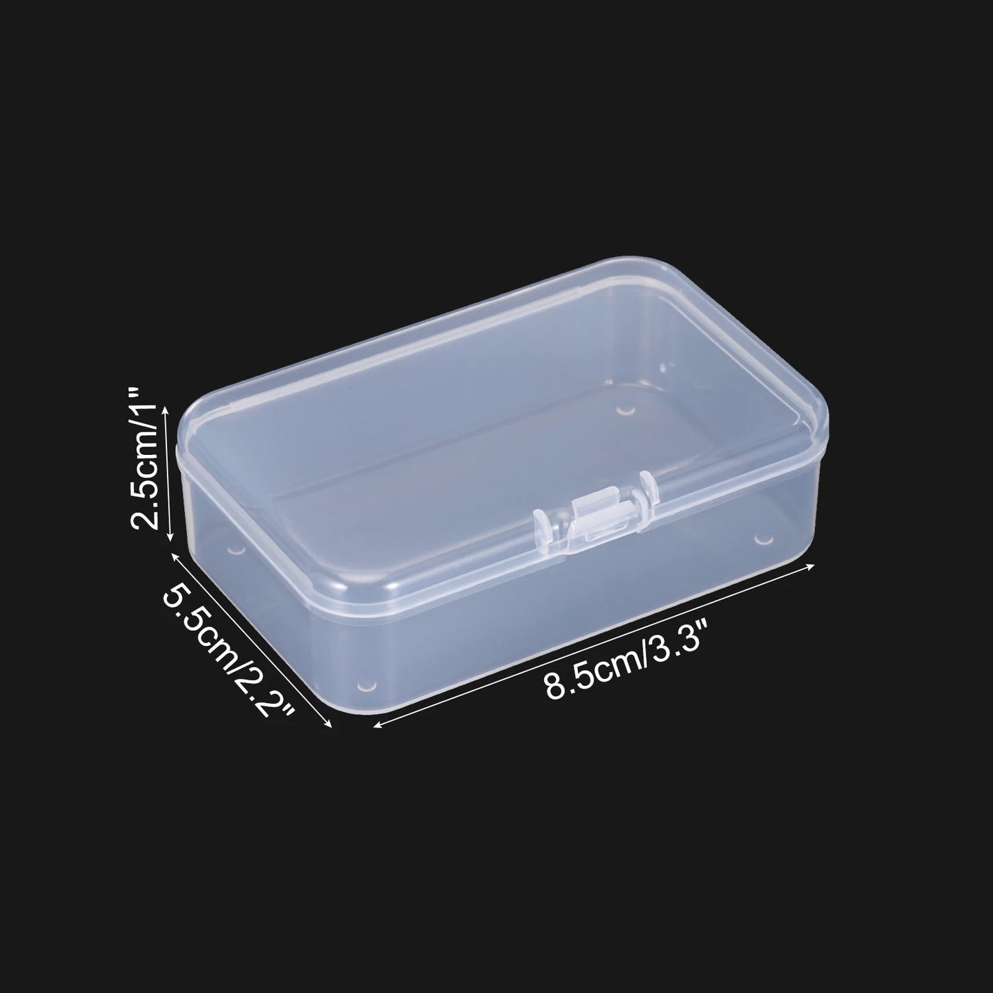 Clear Storage Box with Hinged Lid, Plastic Stackable Rectangle Organizer Container for Bead Jewelry Small Item Art Craft Project