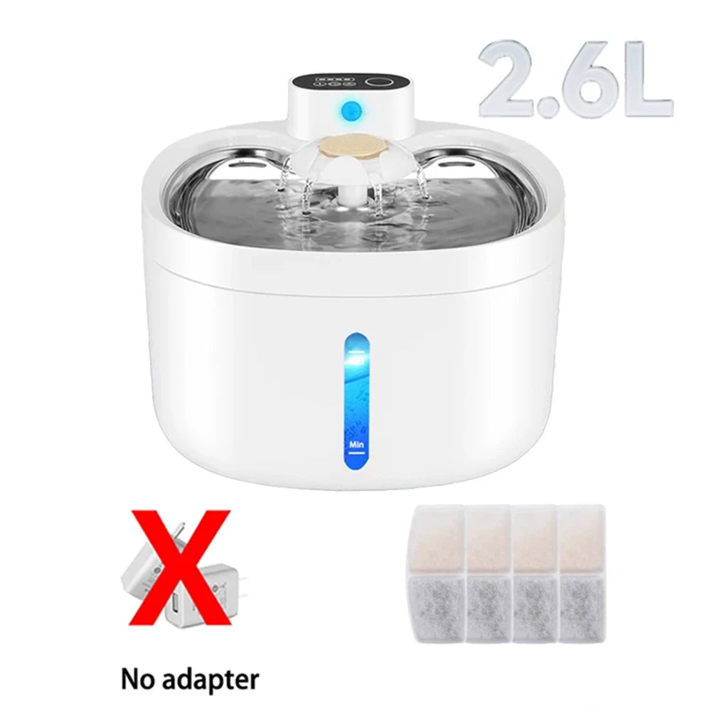 Automatic Pet Water Fountain 2.6L Infrared Sensor Dispenser