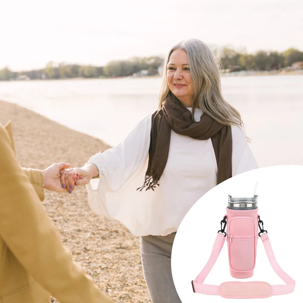 Water Bottle Carrier Bag With Strap Insulated Bottle Cover