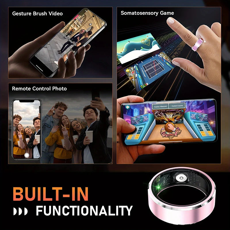 R5 Smart Ring Heart Rate Blood Pressure Blood Oxygen Sleep Monitor Waterproof Smart Ring Multi-sport Modes Android IOS
