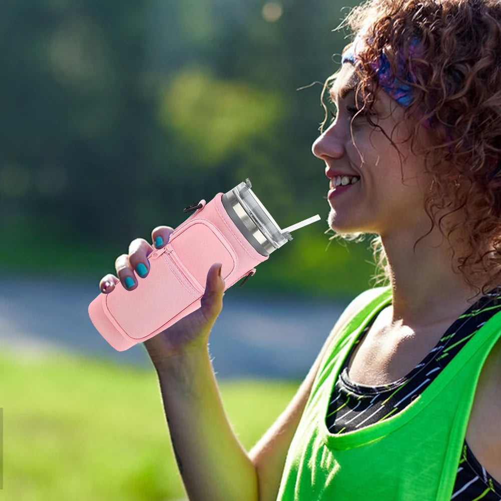 Water Bottle Carrier Bag With Strap Insulated Bottle Cover