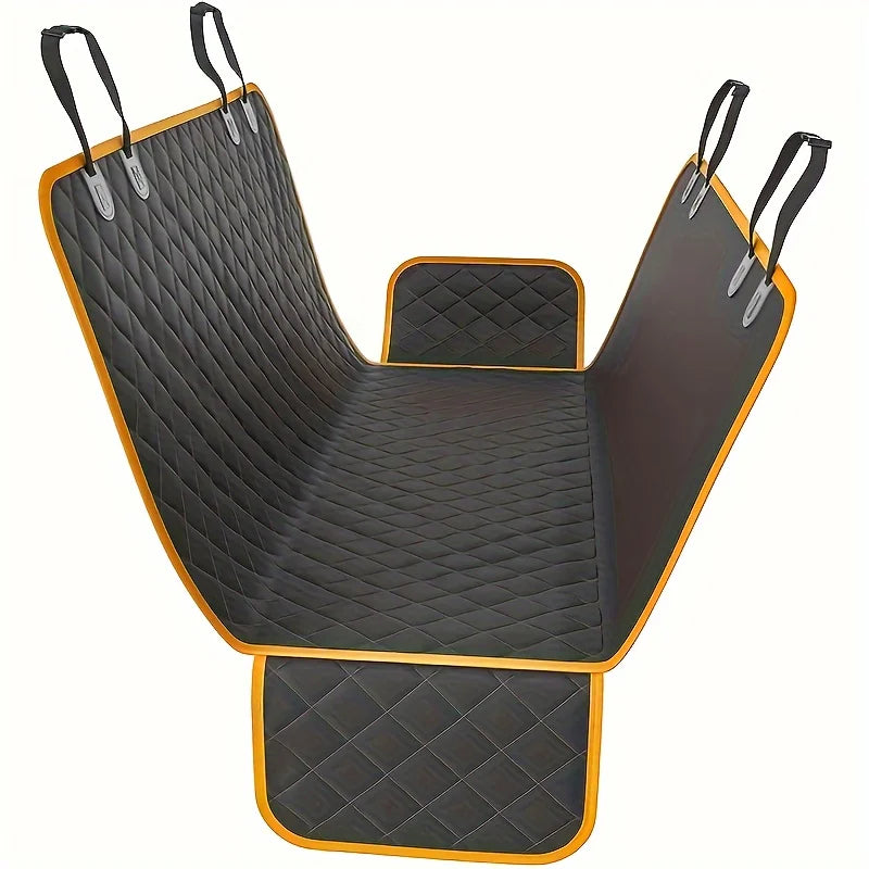 A Black Pet Car Mat With Gray Edging 100% Waterproof Stain Resistant