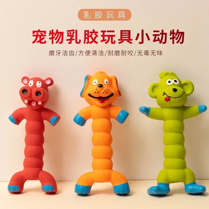 Cute Animal Shape Rubber Squeaky Toy for Dogs and Cats