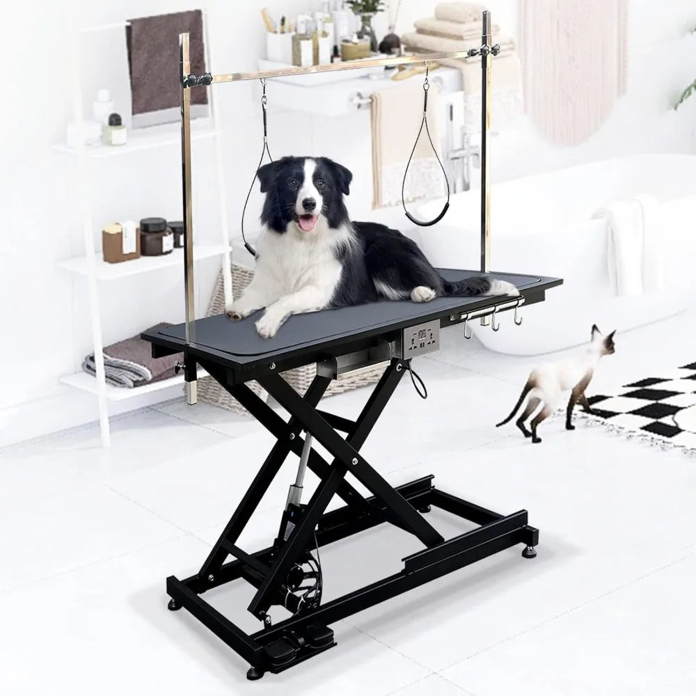 49.6 Inch Dog Grooming Table With Adjustable Arms Noose