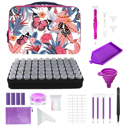 60 Grid Diamond Painting Storage Box Butterfly Handbag Multi-function Storage Tool Box Diamond Embroidery Container Accessories