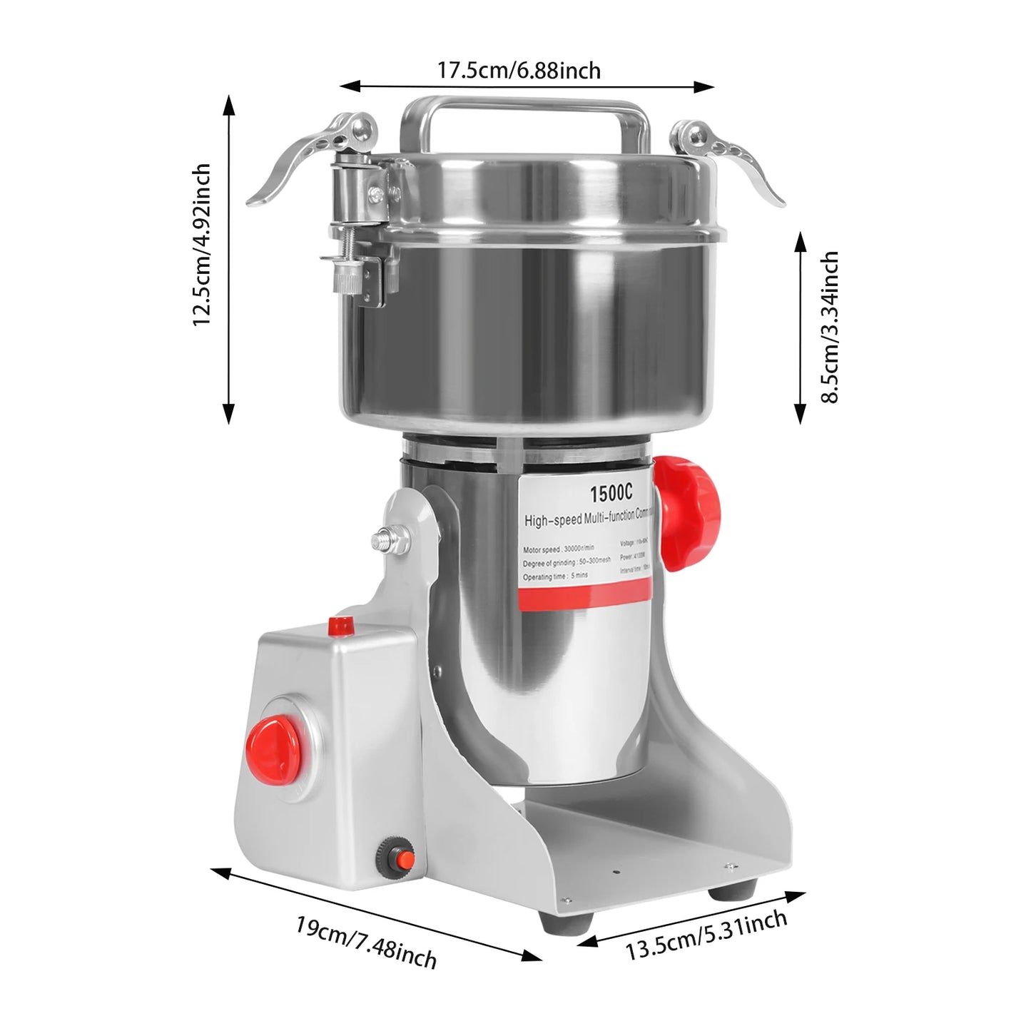 4100W kitchen Tabletop Grain Mill Machine 30000r/min Multi-function Cereals Grinder Grain Capacity About 1000g/2.2lbs