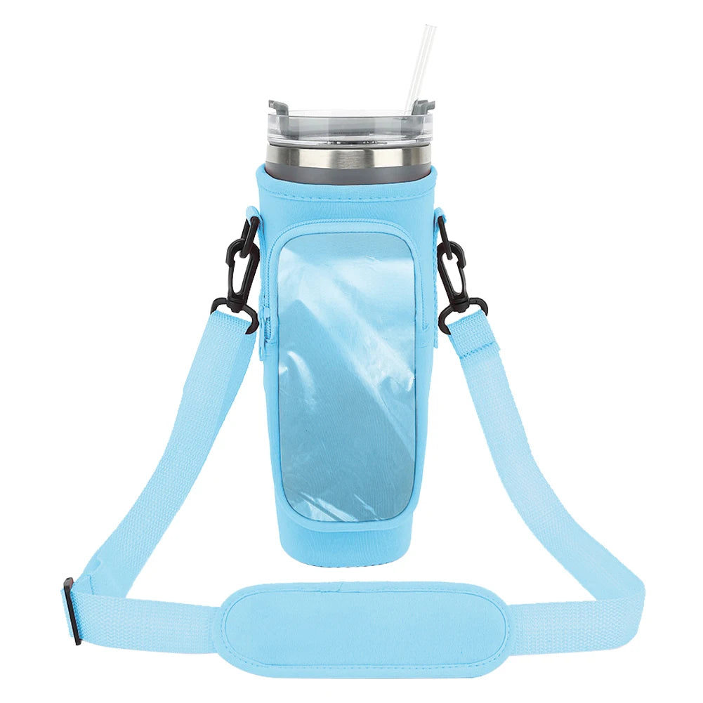 Water Bottle Carrier Bag With Strap Insulated Bottle Cover