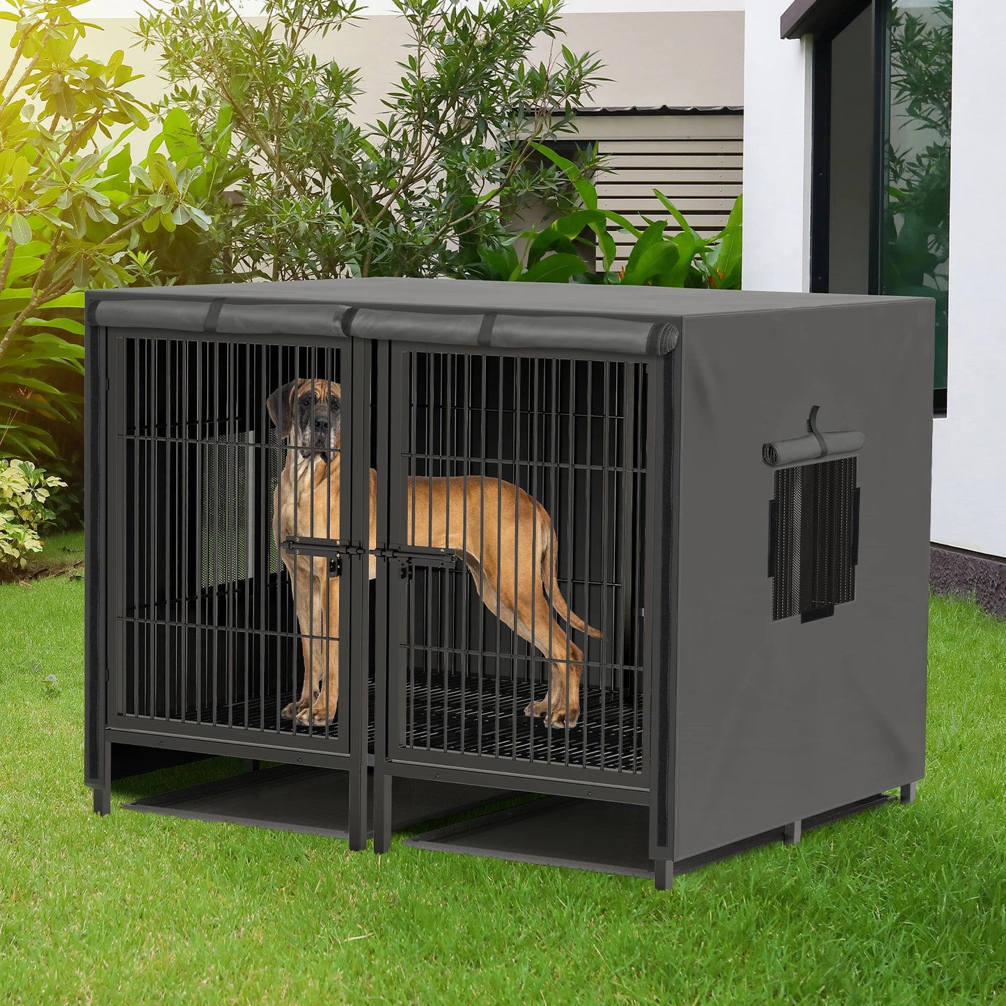 Heavy Duty 52 Inch Extra Large Metal Dog Crate With Removable Divider