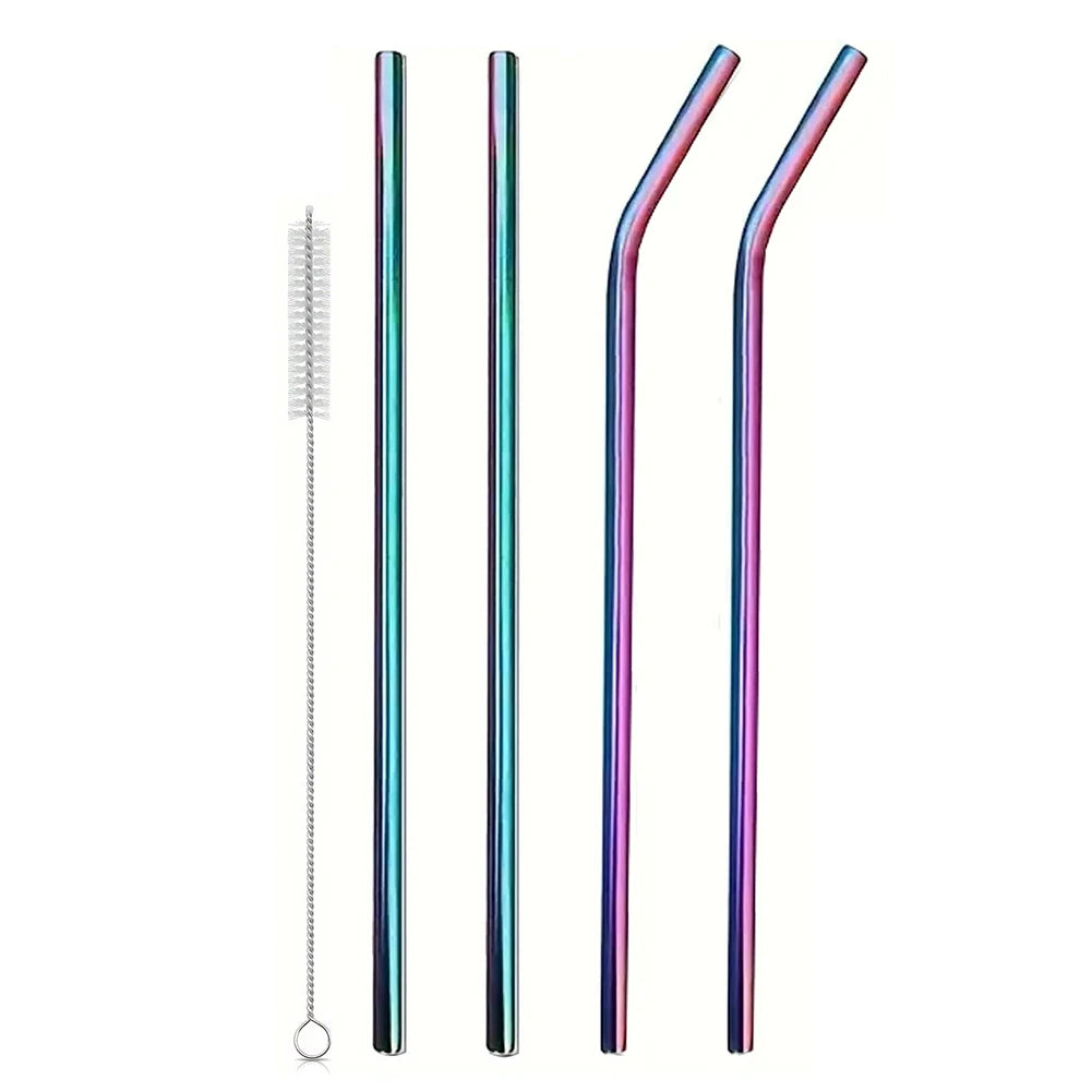 Stainless Steel Straws 4 Pack For Stanley Cleaning Brush