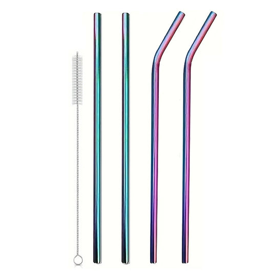 Stainless Steel Straws 4 Pack For Stanley Cleaning Brush