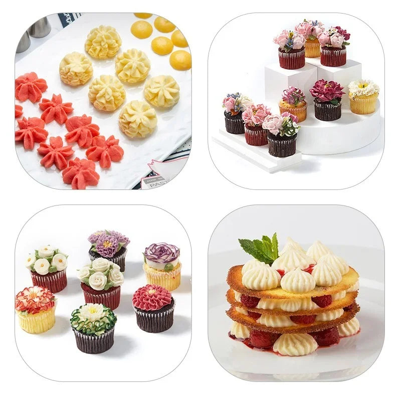 8Pcs Set Cream Nozzles Pastry Tools Accessories for Cake Decorating Pastry Bag Kitchen Bakery Confectionery Equipment