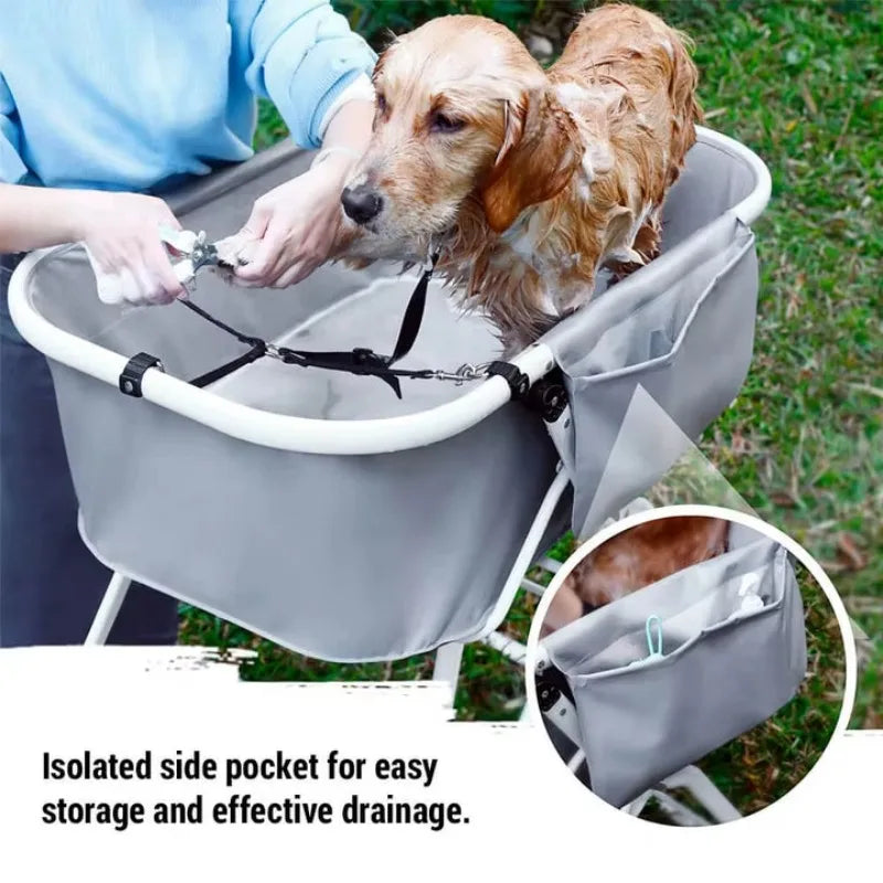 Elevated Dog Bath Tubs Foldable Grooming Station Adjustable