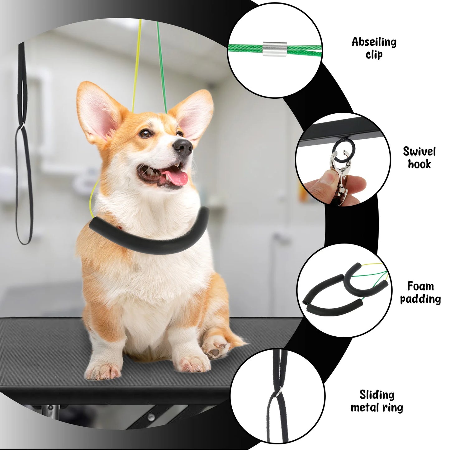 Dog Grooming Arm Clamp Height Adjustable Stainless Steel