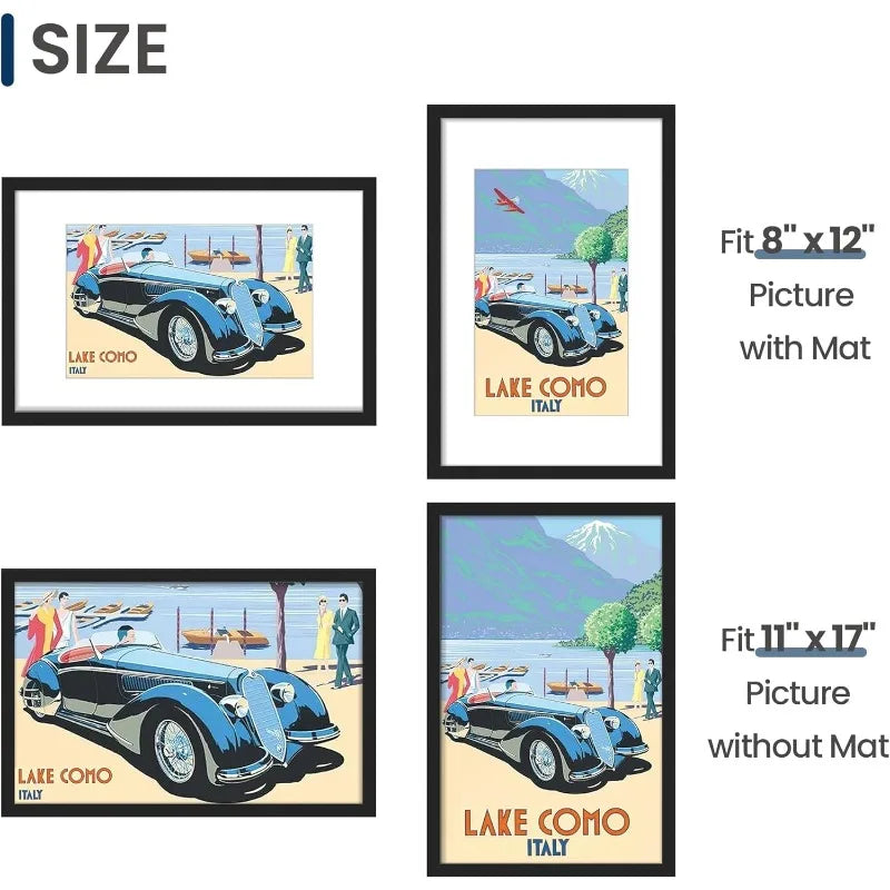 11x17 Picture Frame Black 2 Pack for Wall Gallery Display