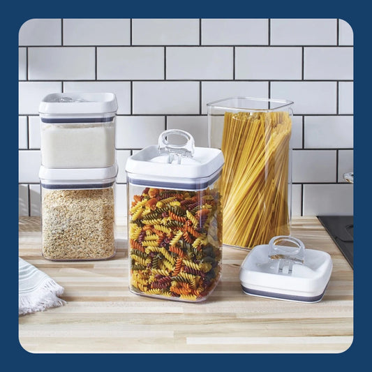 (2 pack)   Canister - 6.2 Cup Flip-  Square Food Storage Container