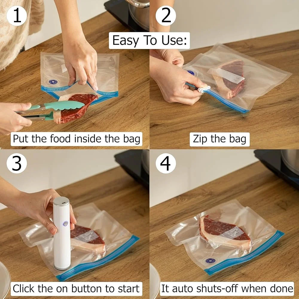 Set of 12 Reusable Airtight Food Storage Bags Long Term