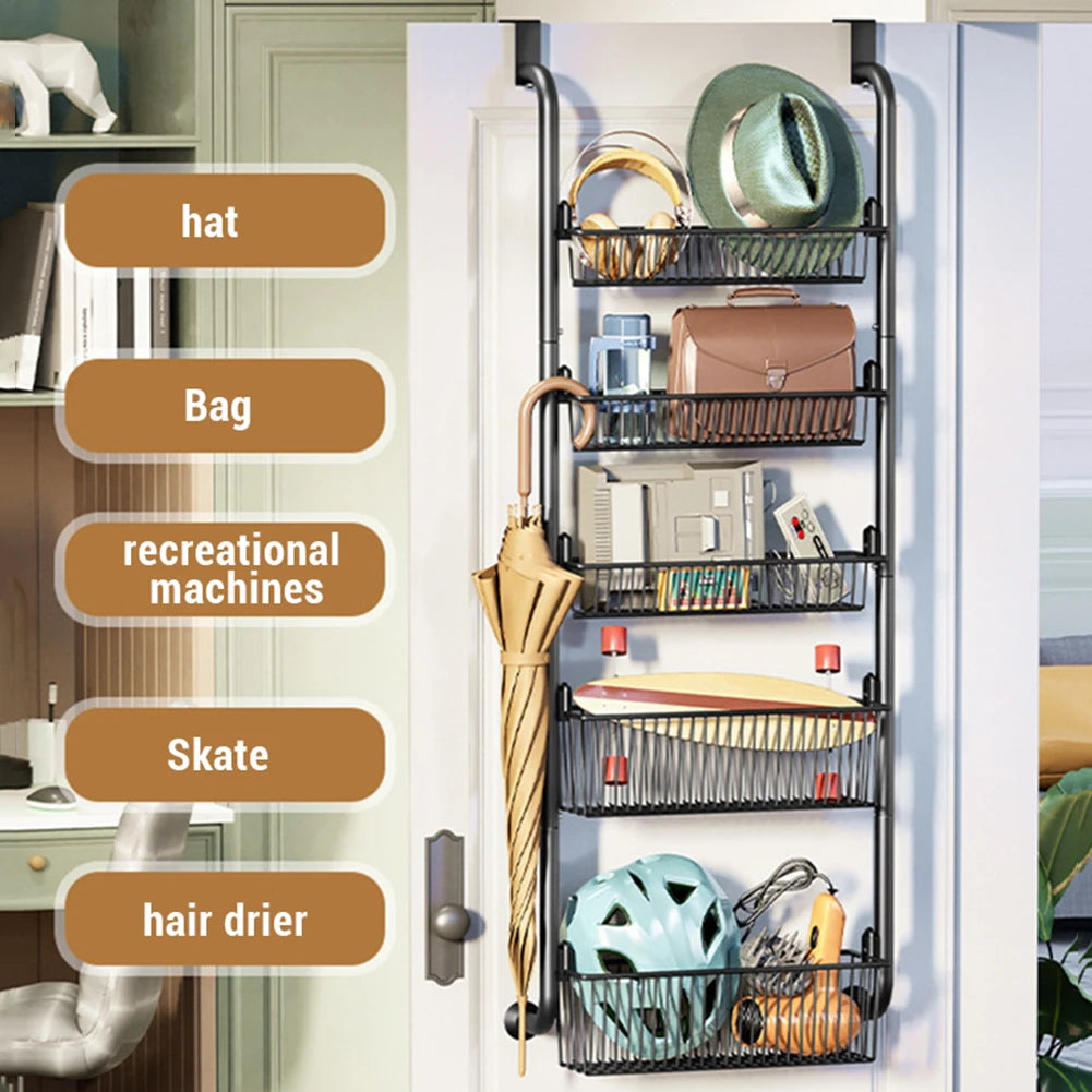 Over The Door Storage Organizer Metal Hanging Shelf