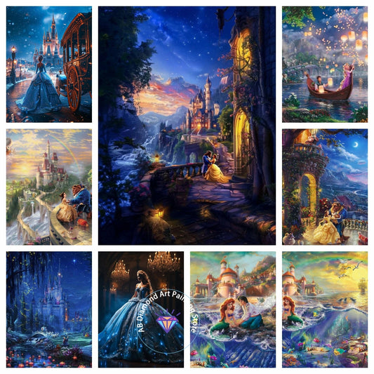 Disney Princess Castle AB Diamond Painting Kit 5D DIY