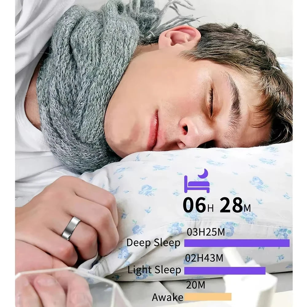 R5 Smart Ring Heart Rate Blood Pressure Blood Oxygen Sleep Monitor Waterproof Smart Ring Multi-sport Modes Android IOS