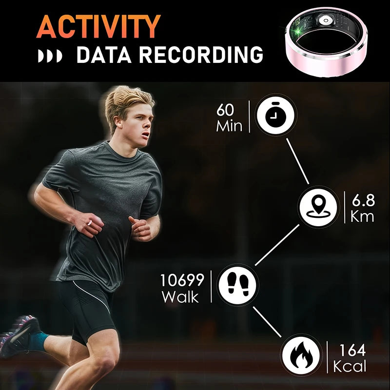 R5 Smart Ring Heart Rate Blood Pressure Blood Oxygen Sleep Monitor Waterproof Smart Ring Multi-sport Modes Android IOS