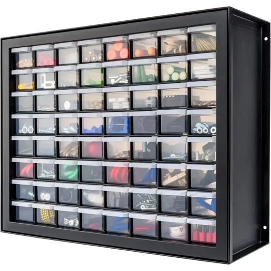 64 Drawer Parts Cabinet Plastic Organizer For Hardware Tools