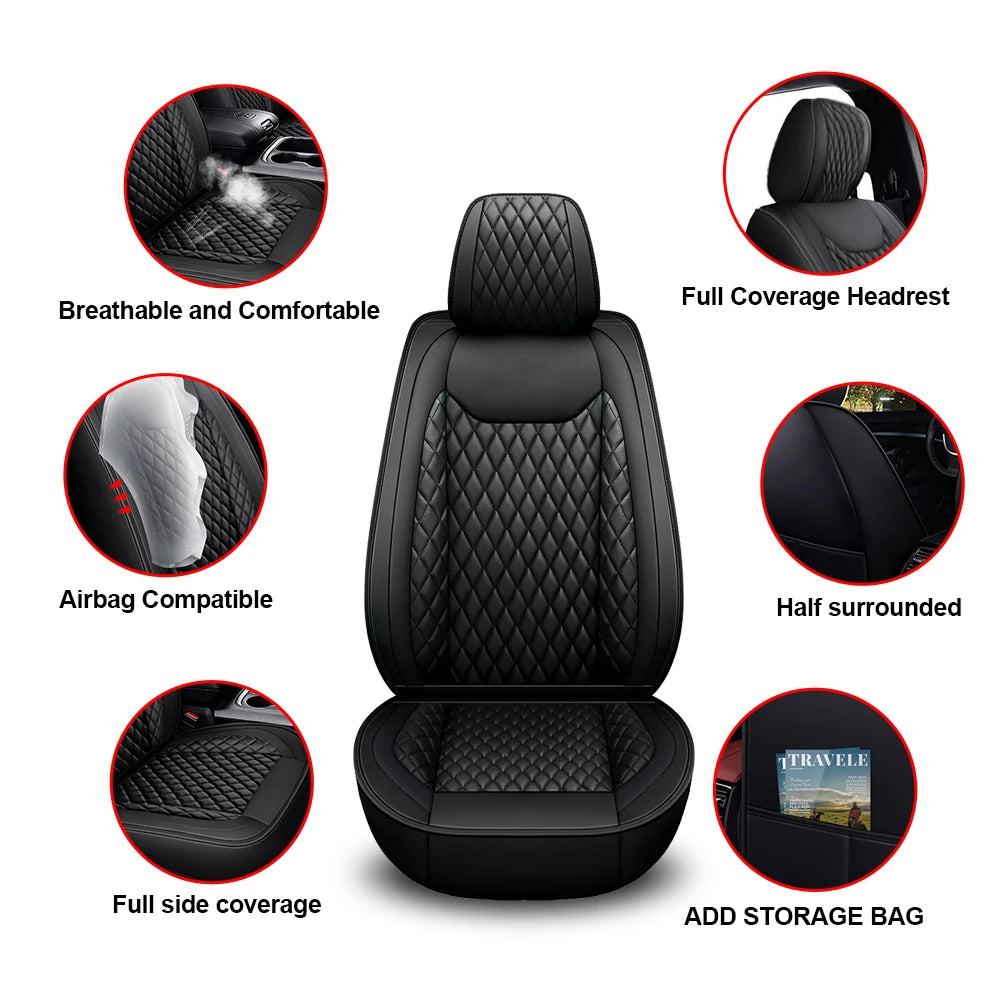 Deluxe 5 Seats Full set PU leather Car Seat Covers Protect Cushions For Dodge Ram 2009-2021 1500 2010-2021 2500 3500