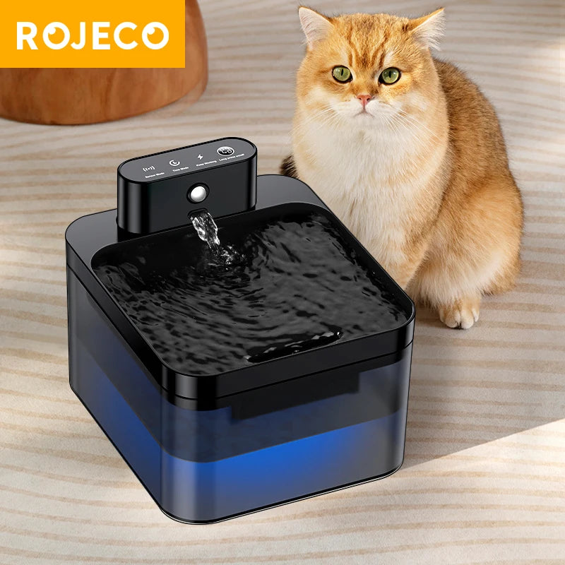 ROJECO Wireless Automatic Cat Water Fountain 2600mAh Infrared Sensor
