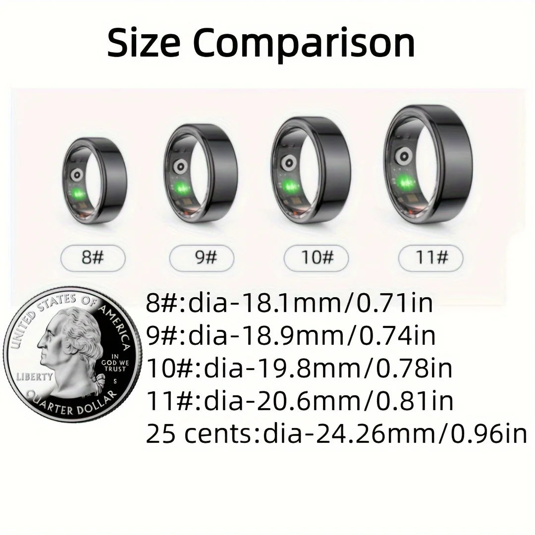 Smart Ring Wireless Function Step Counting Sports Mode Stainless Steel Material Novelty Ring Fashion Men's and Women's Ring