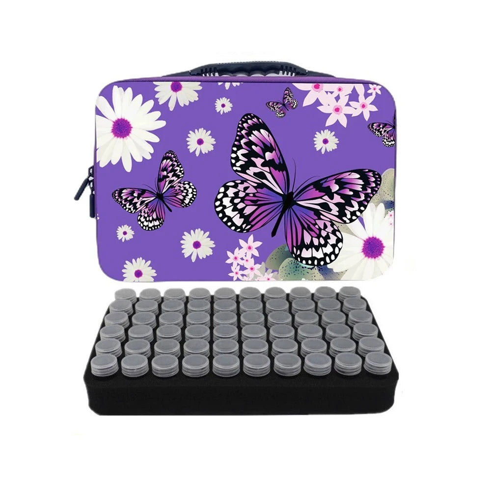 60 Grid Diamond Painting Storage Box Butterfly Handbag Multi-function Storage Tool Box Diamond Embroidery Container Accessories