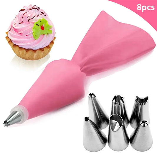 8Pcs Set Cream Nozzles Pastry Tools Accessories for Cake Decorating Pastry Bag Kitchen Bakery Confectionery Equipment