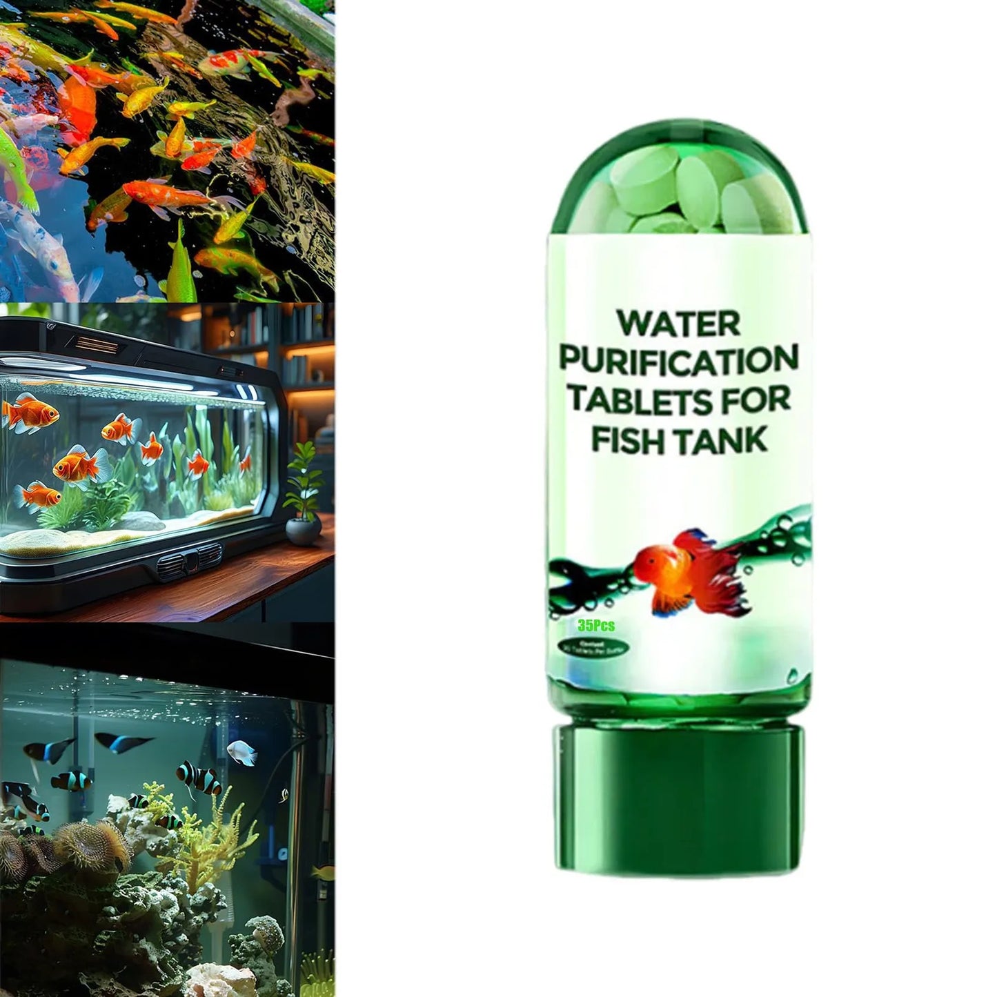 Water Purification Tablets Freshwater Aquarium Water Clarifier Tablet Effective Fish Bowl Cleaning Solution For Home Shop Store
