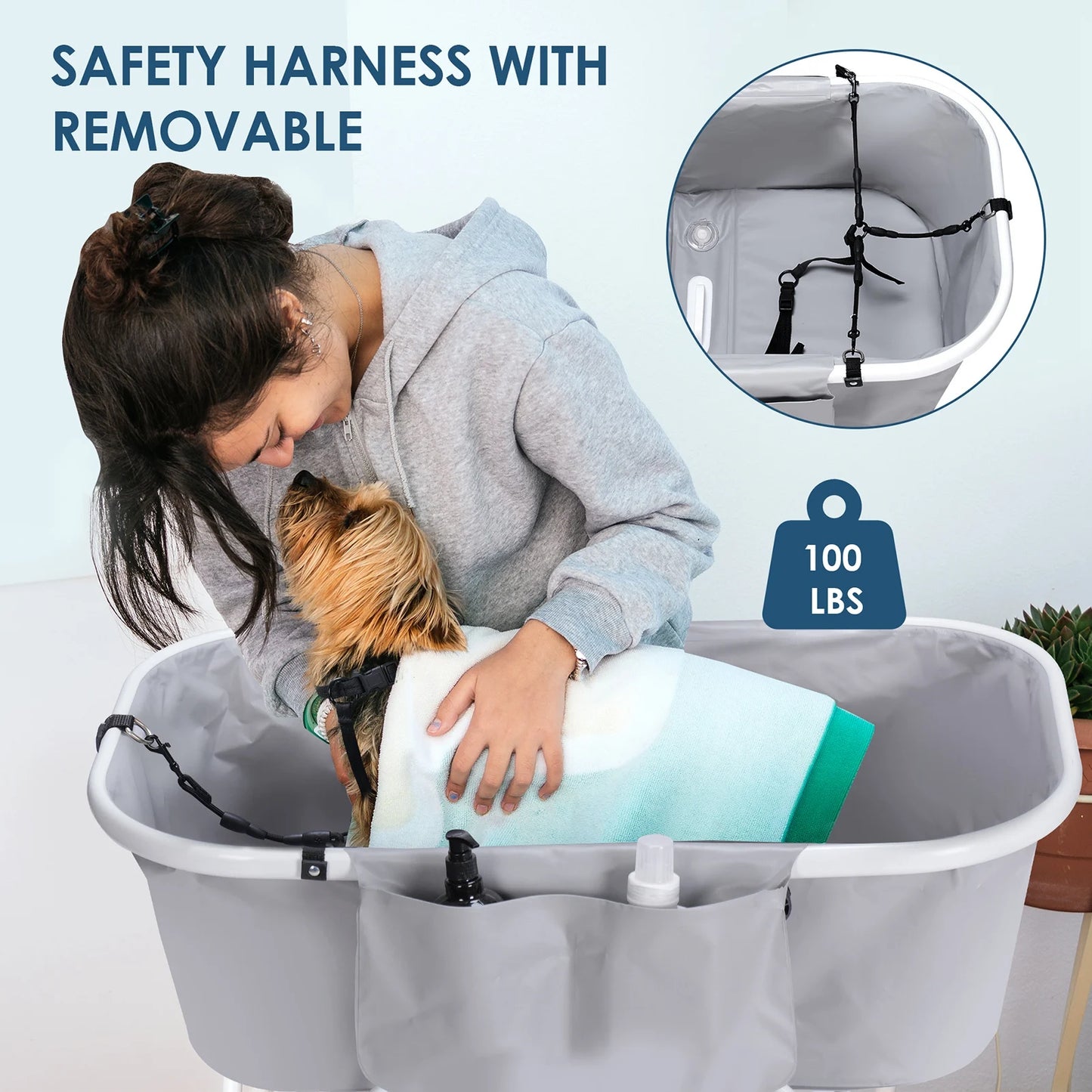 New Portable Pet Bathtub Foldable Elevated Dog Bath Tub