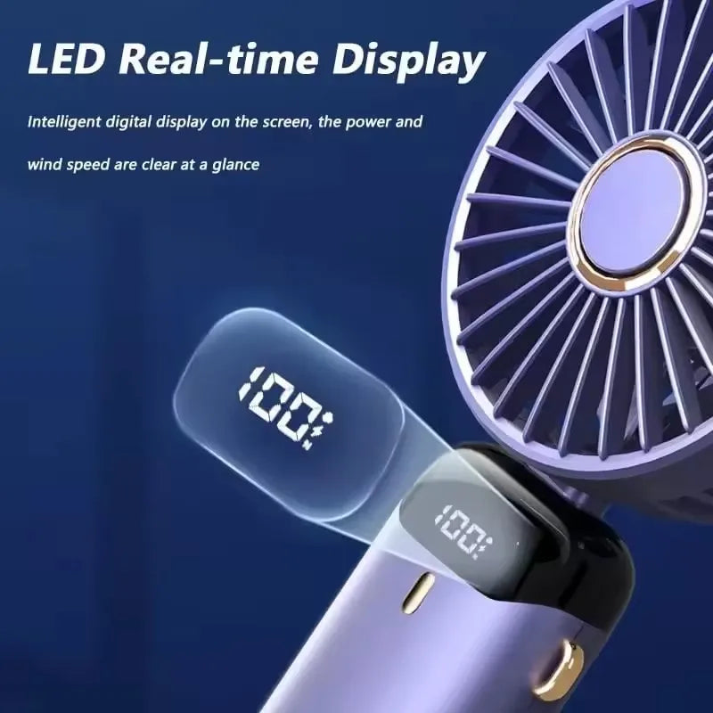1800mAh USB Rechargeable Handheld Foldable Fan 5 Speed