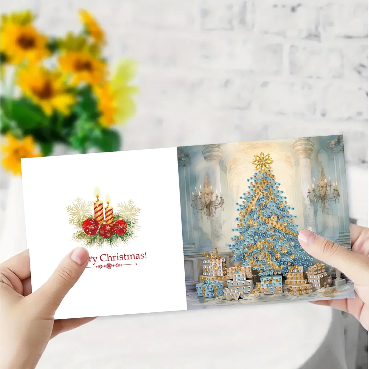 6 pieces of diamond painting set-christmas snowman theme greeting card, blessings and wishes, unique design by Mark Sai