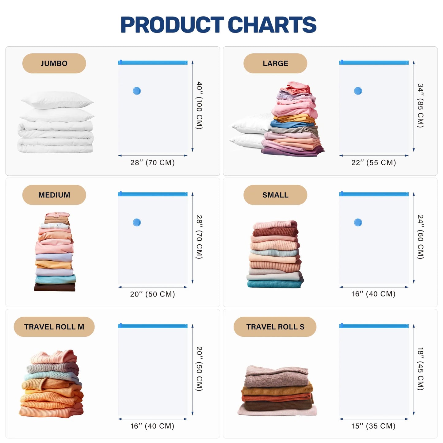 Vacuum Storage Bags Jumbo Pack With Pump For Quilts