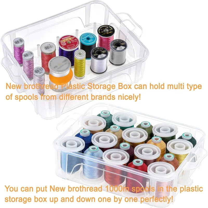 Each Embroidery Machine Thread with Clear Plastic Storage Box for Embroidery Sewing Machine