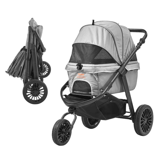 VEVOR Pet Stroller Carrier Dog Cat Strollers Lightweight Travel Rotate with Brakes Pet Pad Cup Holder for Puppy Dog Accessories