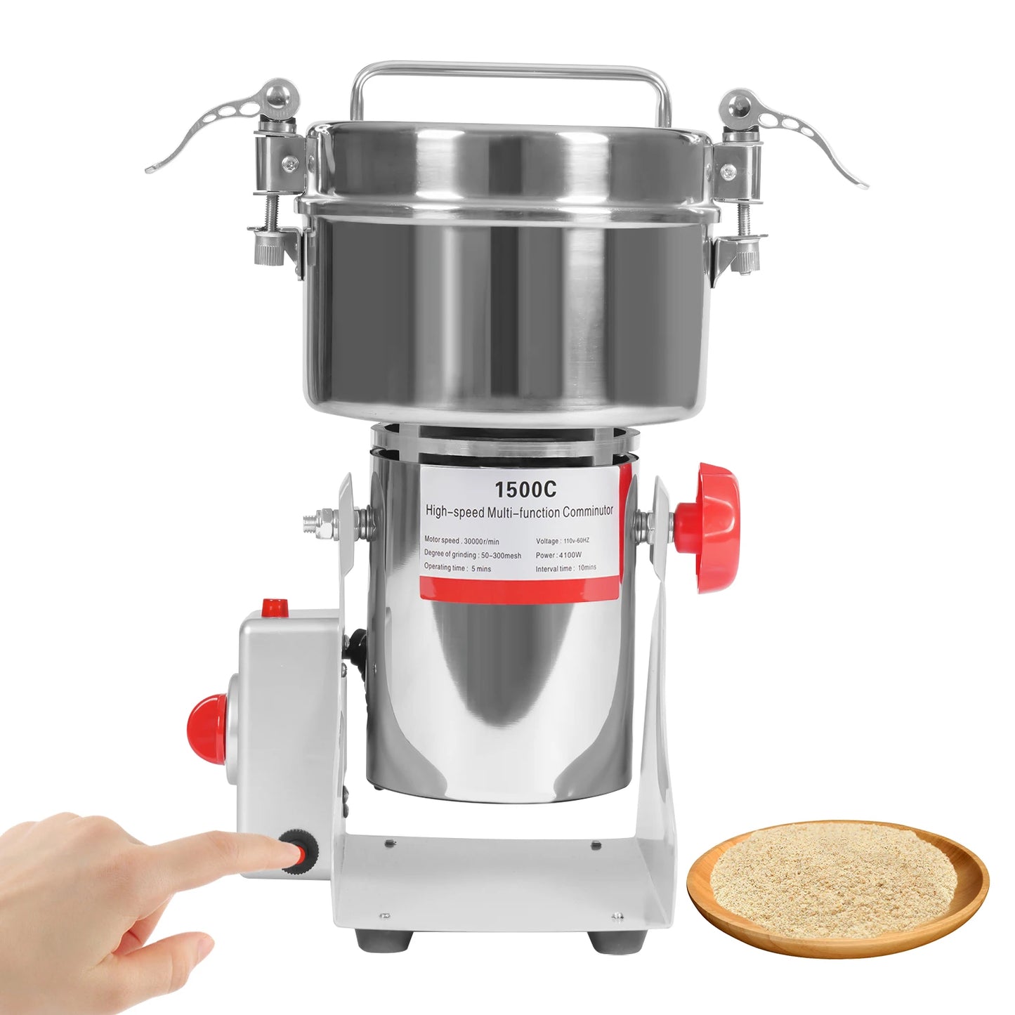 4100W kitchen Tabletop Grain Mill Machine 30000r/min Multi-function Cereals Grinder Grain Capacity About 1000g/2.2lbs