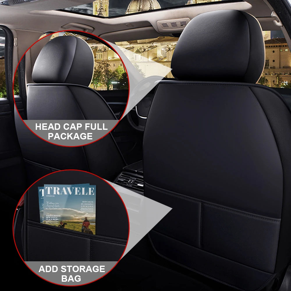 Deluxe 5 Seats Full set PU leather Car Seat Covers Protect Cushions For Dodge Ram 2009-2021 1500 2010-2021 2500 3500