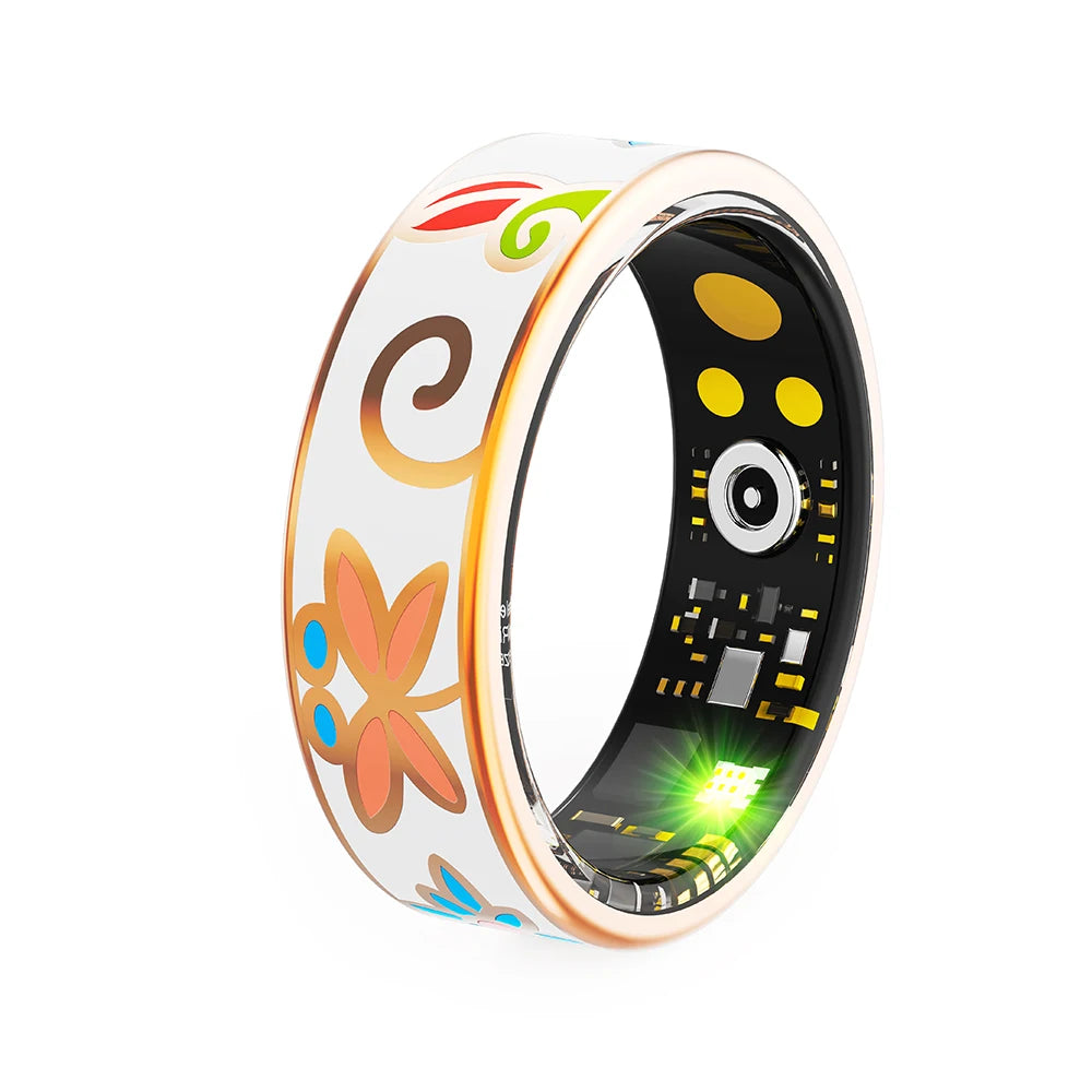 R18 Color Enamels Fashion Women Smart Ring Female Stainless Steel Intelligent Finger Ring Lady IP68 Waterproof Fitness Tracker