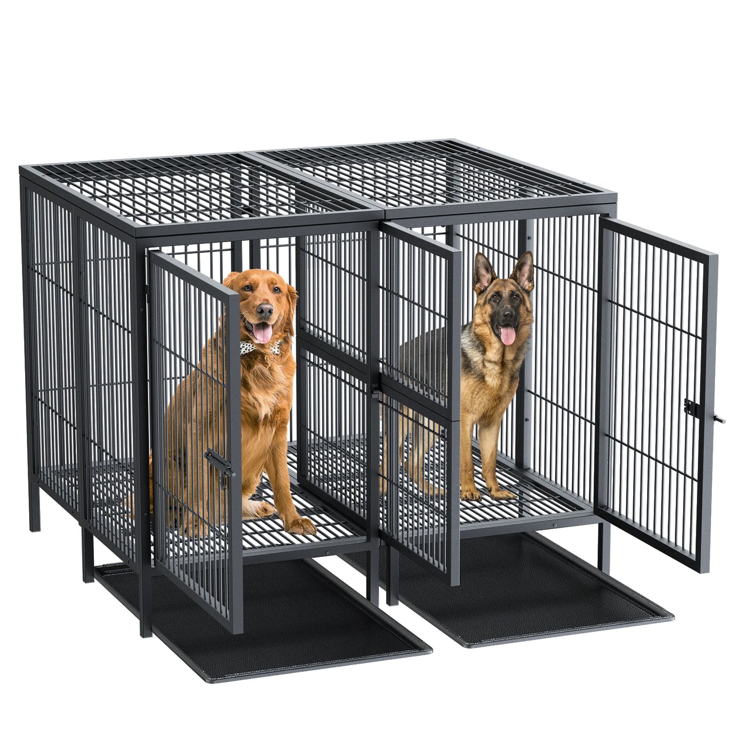Heavy Duty 52 Inch Extra Large Metal Dog Crate With Removable Divider