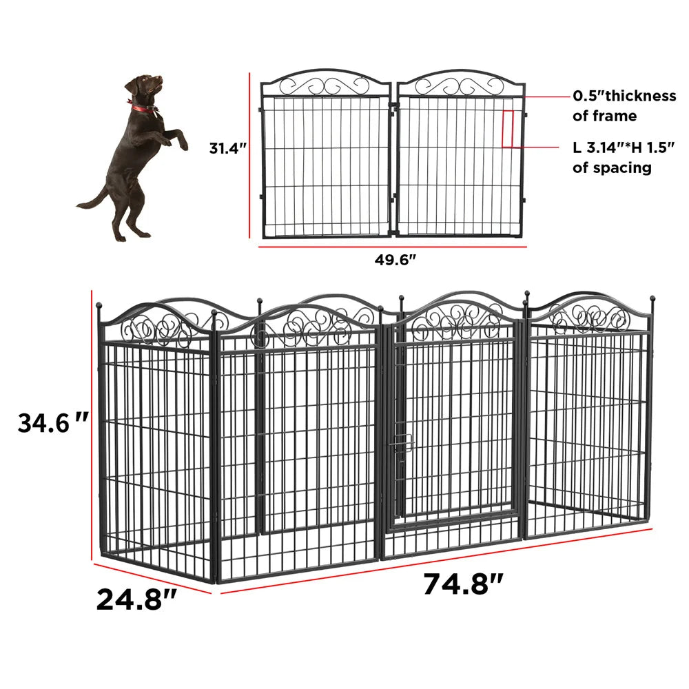 Heavy Duty Dog Playpen 8 Panels Pet Animal Dog Kennel