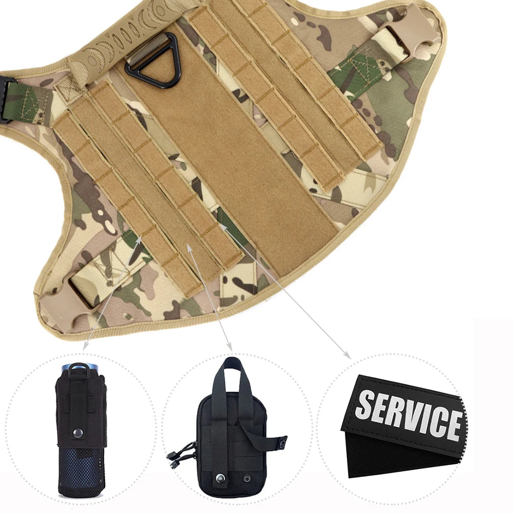 Tactical Dog Harness Leash Set for Large Dogs No Pull