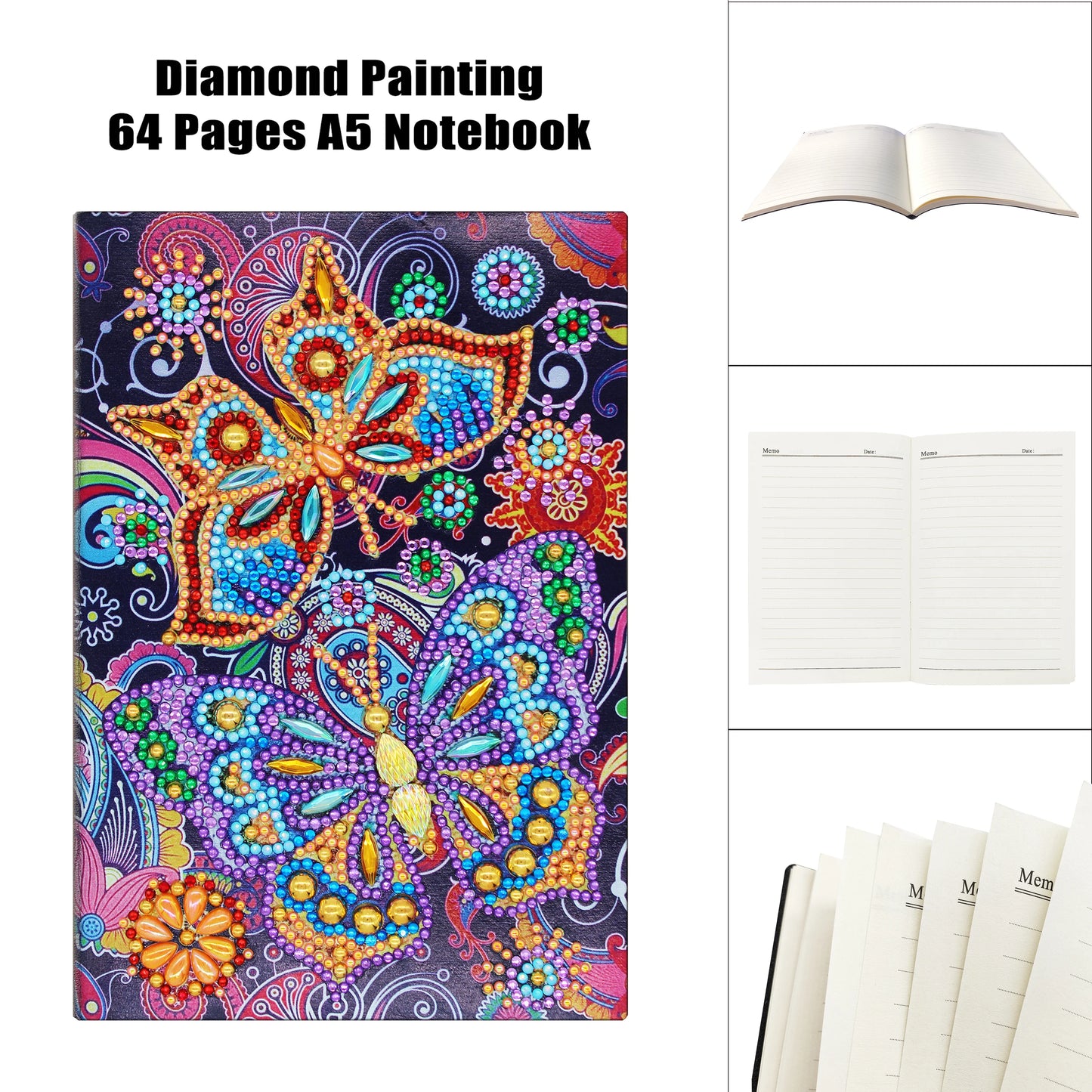 4 Pcs Diamond Art Kits for Adults Teens DIY 5D Crafts