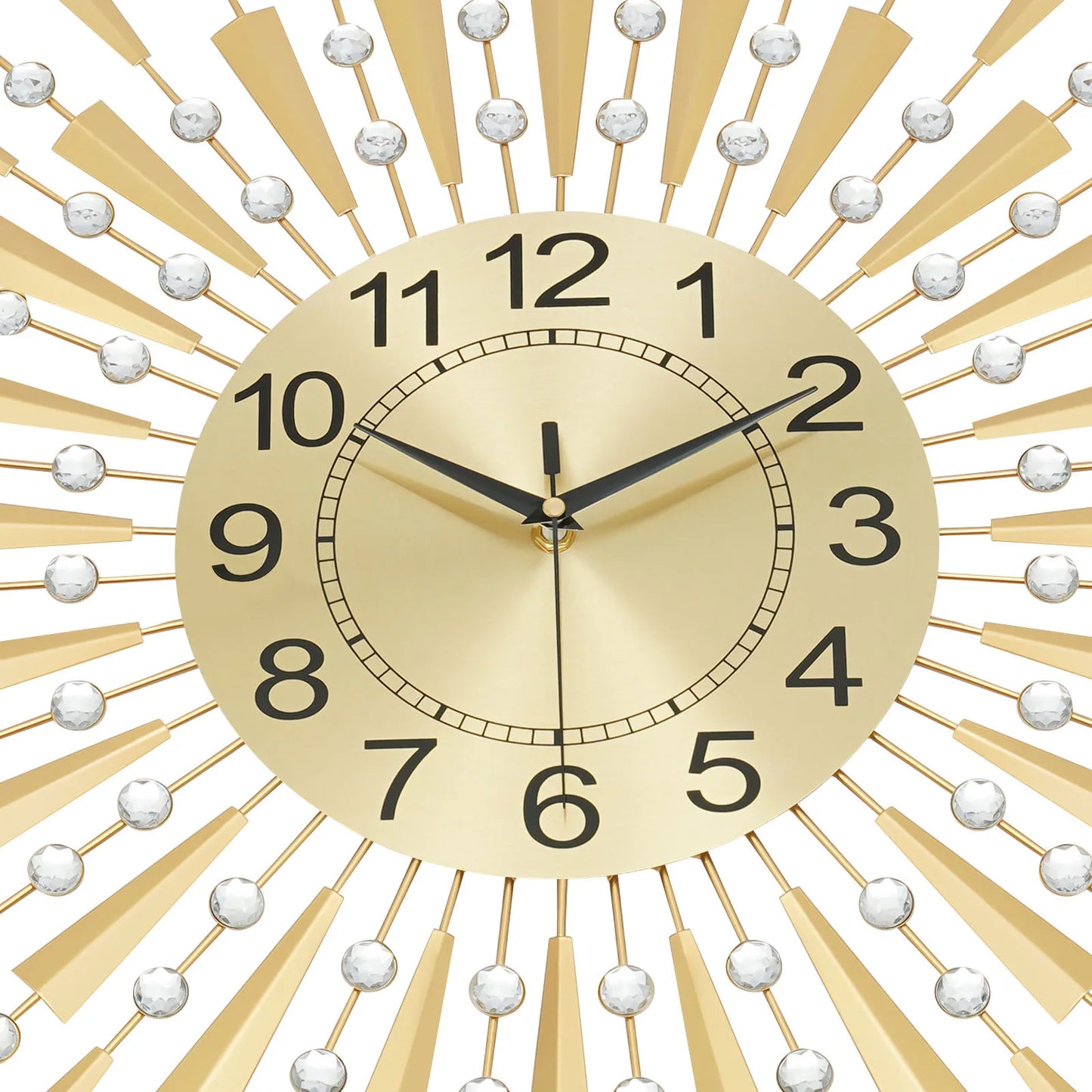 Large Wall Clocks for Living Room Decor Modern Gold Silent Wall Clock Battery Operated Non-Ticking for Bedroom Kitchen Office