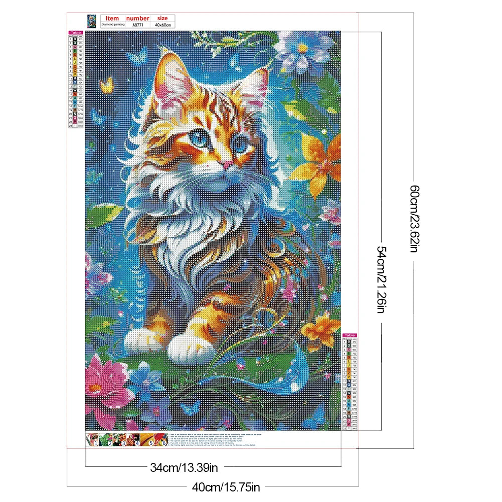 5D DIY Full Round Drill Diamond Painting Animal Kit Gift