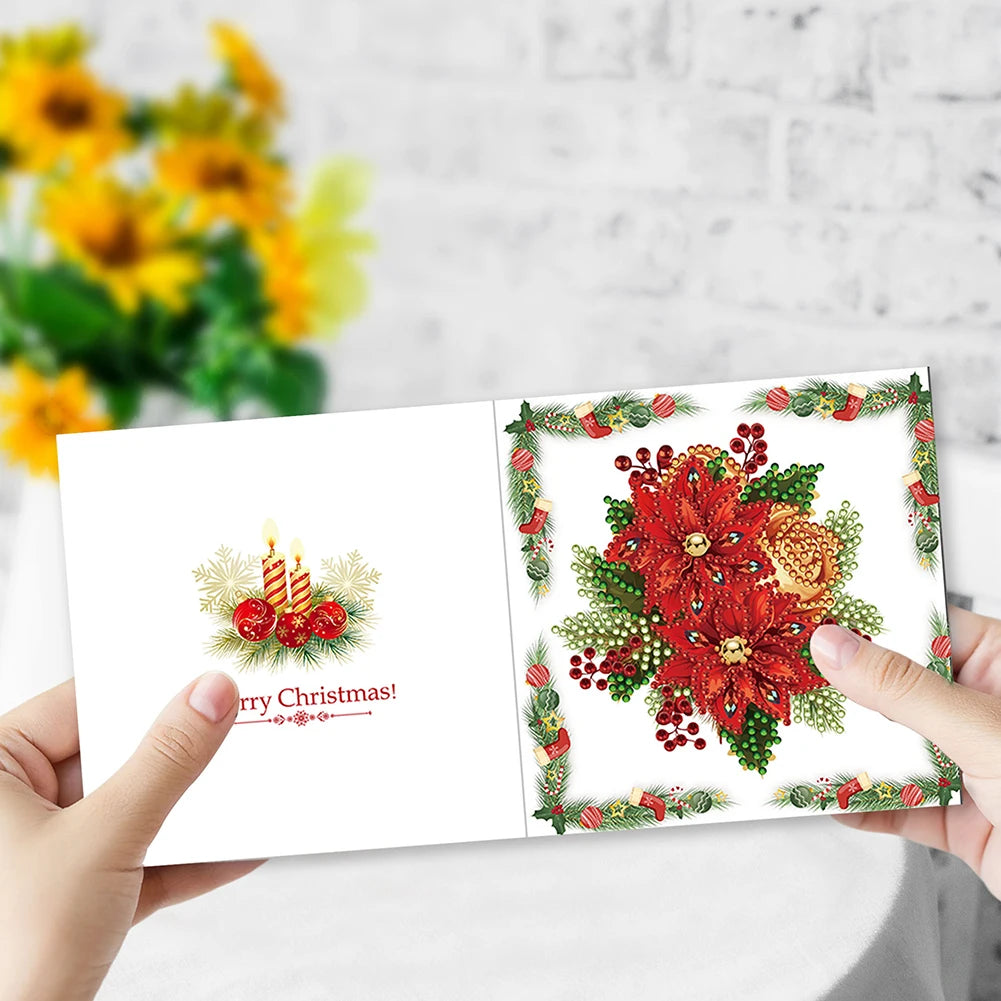 6pcs Diamond Painted Greeting Cards DIY Rhinestone Painting