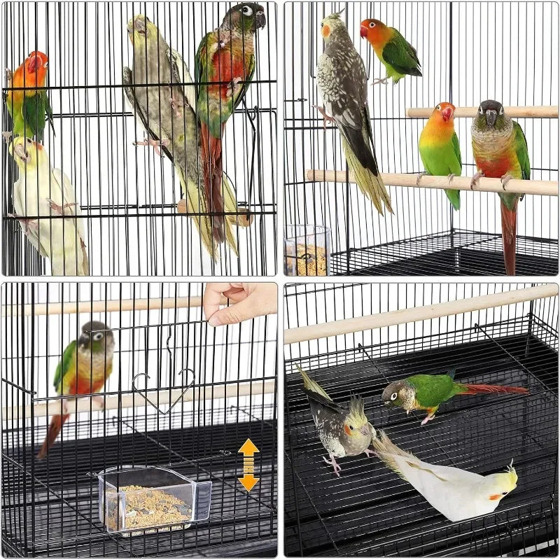 30'' Length Flight Bird Cage Iron Flight Parrot Cage for Small Parrots Parakeets Cockatiels Budgies Conures Quaker Parrot