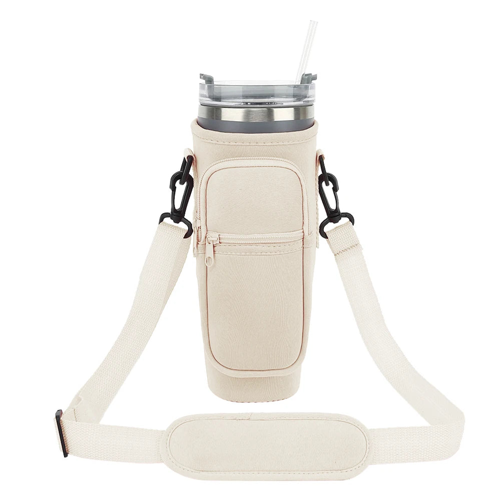 Water Bottle Carrier Bag With Strap Insulated Bottle Cover